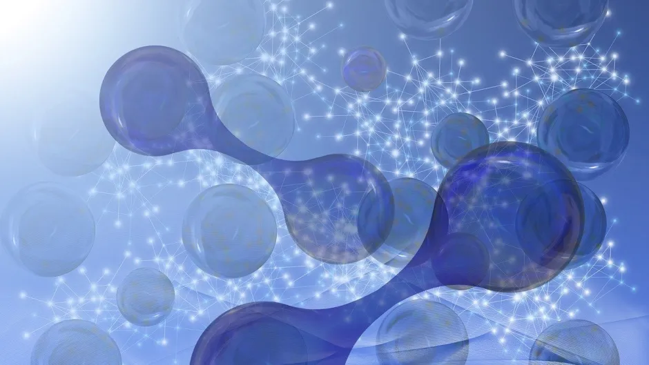 Das Bild zeigt Wasserstoffmoleküle.